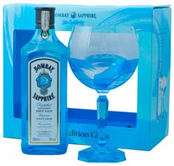 Bombay Sapphire + 1 Pohárral 40% 0,7L