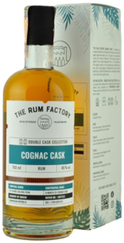 The Rum Factory Double Cask Collection Cognac Cask 45% 0,7L