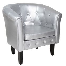 MIADOMODO Fotel Chesterfield Silver 58 x 71 x 70 cm ezüst