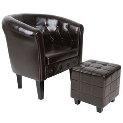 MIADOMODO Fotel készlet Chesterfield barna