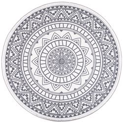 Mandala darabszőnyeg, szürke, 82 cm