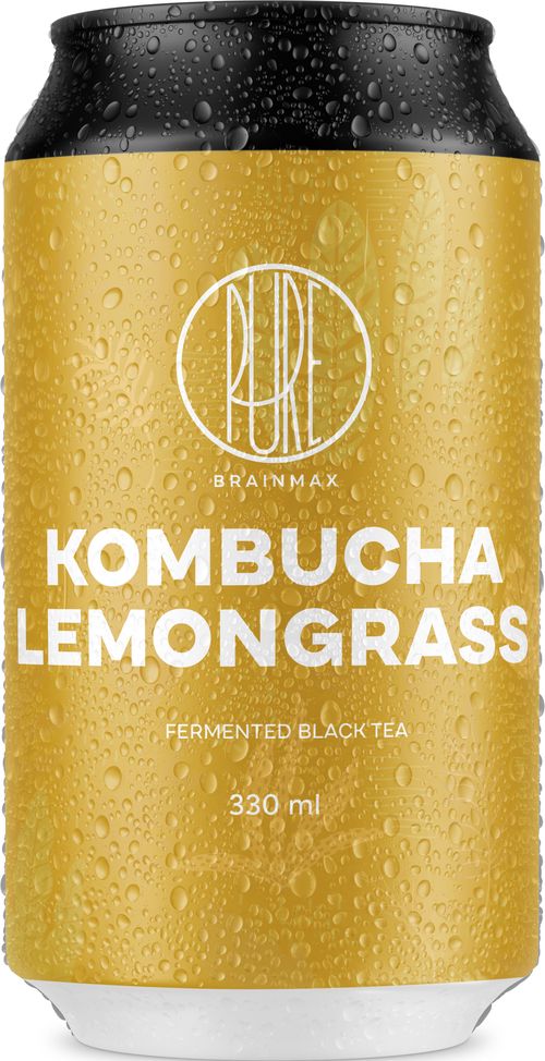 BrainMax Pure Kombucha, citromfű, 330 ml