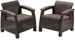 Allibert Kerti rattan fotel CORFU DUO Barna