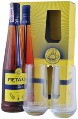 Metaxa 5* + 2 pohárral 38% 0,7L