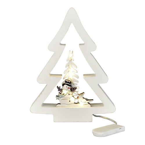 Karácsonyi LED dekoráció Fa, 14,5 x 19 cm , melegfehér